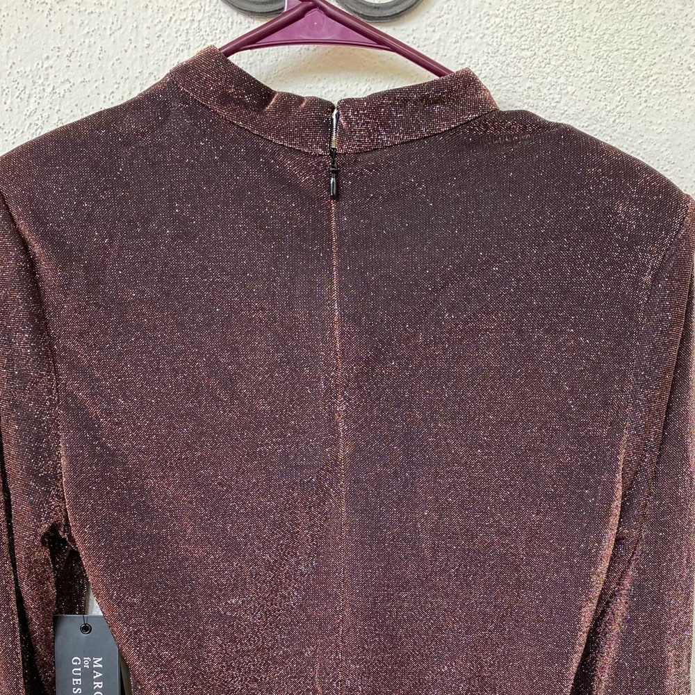 Marciano for GUESS, Lg, long sleeve, multi warm chestnut color bodysuit